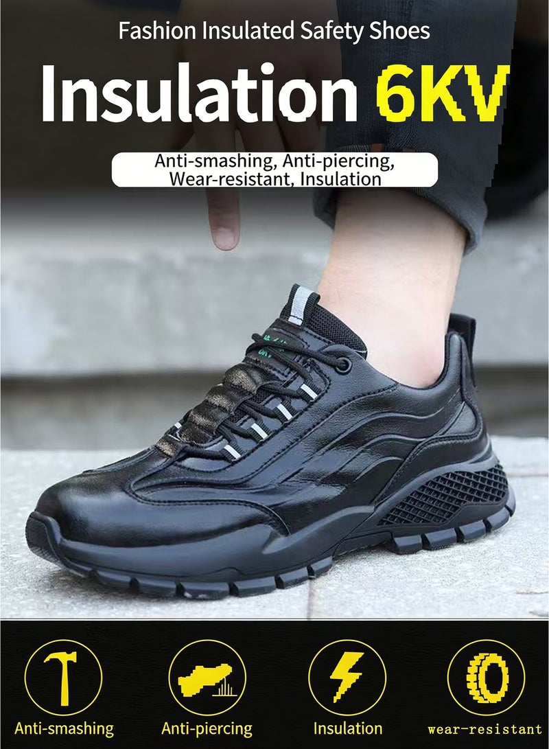 Sky View SKYVIEW Steel Toe Work Boots for Men, Lightweight Safety, microfiber leather, Work Boots with Kevlar Midsole, Water-Resistant for Construction and Warehouse Work - Image 3